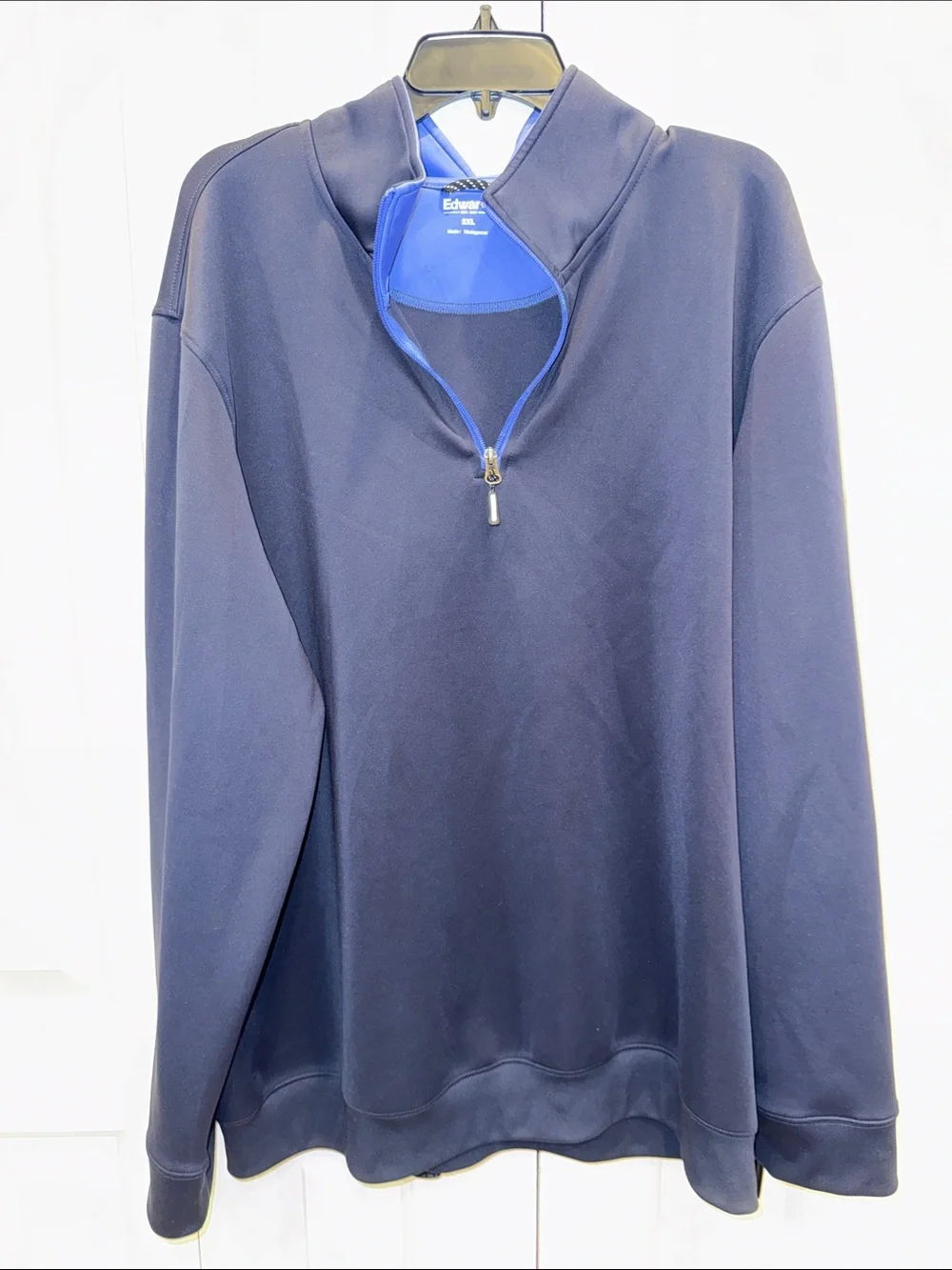 Edwards Men's Navy Quarter-Zip Pullover Sweater